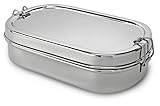 Lifestyle Block Stainless Steel Oval Lunch Box with Inner Snack Box