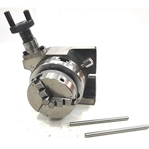 3"/ 80 MM SMALL MILLING ROTARY TABLE WITH 65 MM 3 JAW CHUCK & BACK PLATE + FIXING TNUTS BOLTS (WITH 65 MM 3 JAW SELF CENTERING)