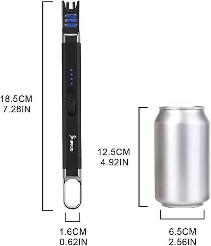 Miniatura 8 de SUPRUS Encendedor de velas eléctrico de arco, resistente al viento, sin llama, recargable por USB, con luz LED, para velas, camping, barbacoa,