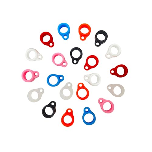 ZAOIIZ 21PCS 8mm Anti-Lost Silicone Rubber Rings Band Holder Multipurpose Adjustable Cases Necklace Lanyard Replacement Pendant Carrying Kit for Pens and Similar Devices(Mixed Color)