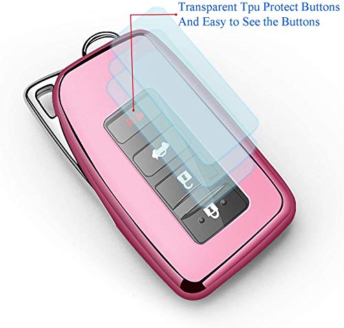 Autophone Compatible with Lexus Key Fob Cover with Keychain Soft TPU 360 Degree Protection Key Shell Case for RX ES GS LS NX RS GX LX RC LC Smart Key-Pink by Autophone - Used condition - Image 4