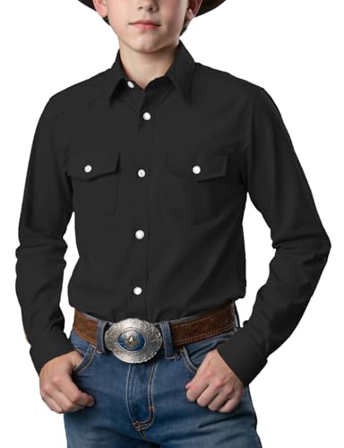 Image of Spring&Gege Boys Long Sleeve Western Cowboys Pearl Snap Button Down Shirts (3-14 Years)