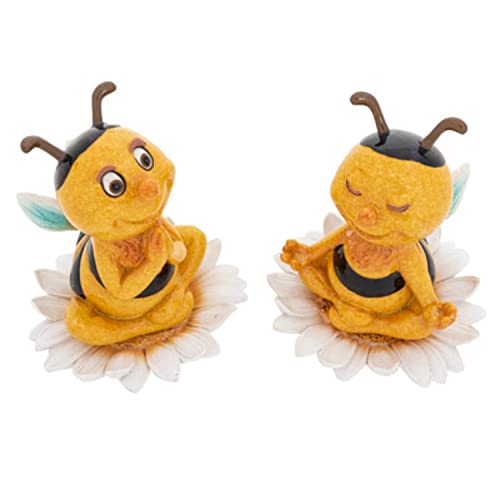 Corner Merchant Bumble Bee Decor Spring Bee Meditating Yoga Honey Bee Decorations Figurine Gift Set (Yoga Bees) #TOP3