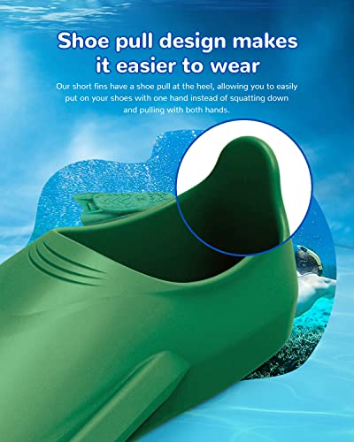 W WSTOO Streamlined Swimming Fins,Training Short Flippers,Silicone Swimming Flippers for Kids Adults Men and Women for Swimming Snorkeling and Diving