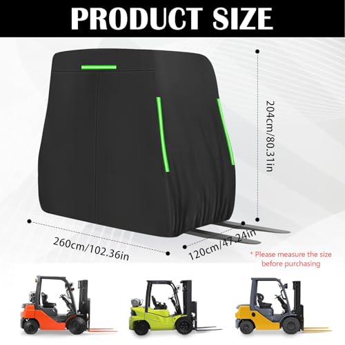 BONJUME Gabelstapler Abdeckung, 420D Universal Passform, UV-Schutz, Wasserdicht, Größe H: 220 cm L: 270 cm W: 130 cm, Passend für Gabelstapler bis zu 3628 kg