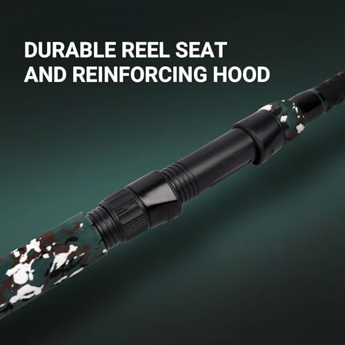 Fiblink 4-Piece Surf Spinning Fishing Rod, Portable Travel-Friendly Pole, Carbon Fiber Fishing Rod (9’/10’/12’) (10\' H)