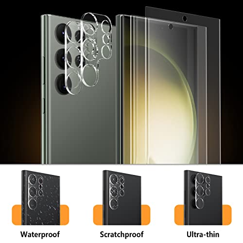 Hianjoo [2+2 Packs] Screen Protectors Compatible With Samsung Galaxy S23 Ultra, 2 Pcs Tpu Screen Protector And 2 Pcs Transparent Camera Lens Protector Anti-Scratch Hd #TOP2