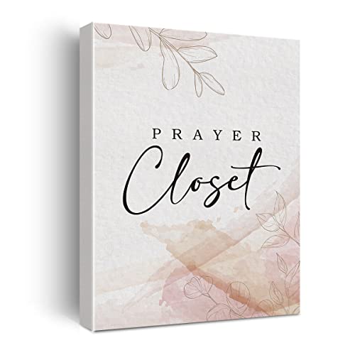 Christianity Watercolor Canvas Print Decor Prayer Closet Wall Painting Modern Home Posters Artwork Decoration 12”X15”(Framed)