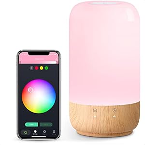 Lepro Nachtlampje Touch dimbaar, smart led-tafellamp met timing, wifi-nachtlampje, tafellamp met witte RGB, compatibel…