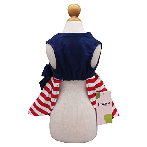 Fitwarm Vestido para cachorro listrado 100% algodão roupas para cães colete para filhotes roupa para