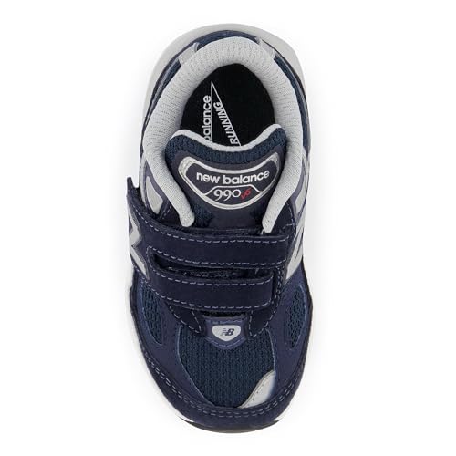 New Balance Boy's 990 V6 Hook and Loop Sneaker, Navy/Silver, 5 Wide Toddler2