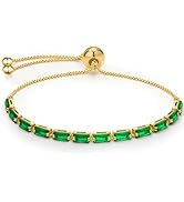 J.F&eacute;e Gold Tennis Bracelet, S925 Bracelet Plated 14K Gold with Sparkling 5A Cubic Zirconia Gold B...