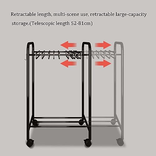 Chariot extensible pour pantalons avec étagère coulissante en métal - 4