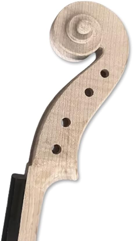 4/4 Handmade Unfinished 4 String White Violin Solid Wood Maple Back Spruce Topwith Ebony Fittings for Luthier Craft (One-Piece Back with Fine Flamed Tiger Stripes)