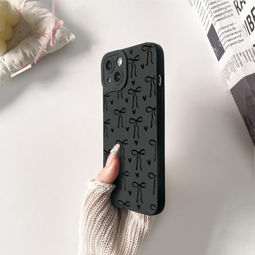 Lovmooful for iPhone 14 Plus Case Cute Ribbon Bowknot Heart-Black by Lovmooful - Used condition - Image 5