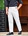 COOFANDY Men Fashion Expandable Waist Suit Pants Formal Work Regular Fit Pants White