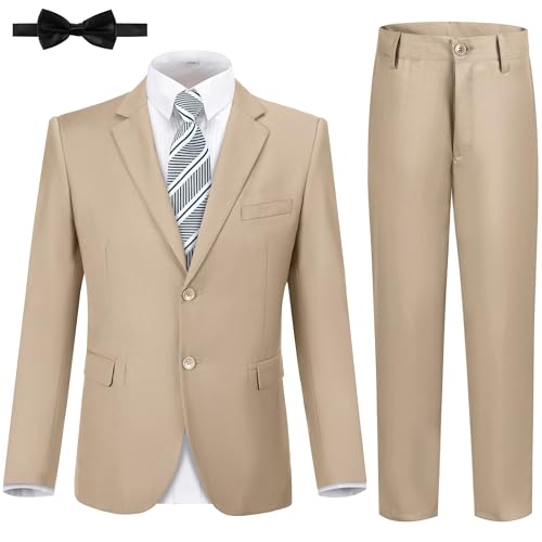 Boys Suit Kids Formal Khaki Suits for Teen Slim Fit Suits for Boys Size 5