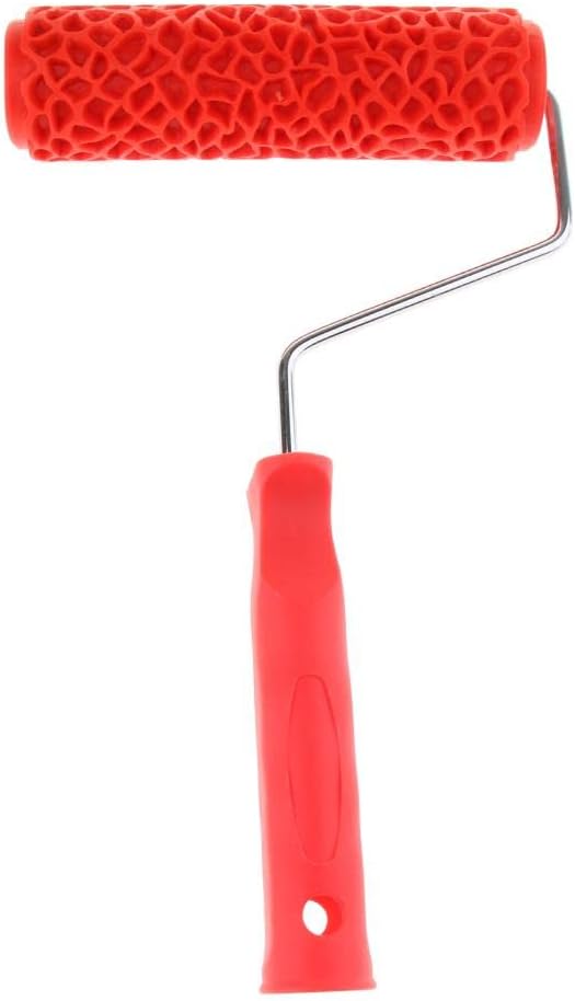 P Prettyia Patterned Paint Roller Brush Ragging Embossed Style Wall