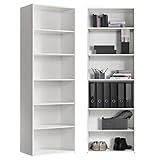 mokebo® Regal in Weiß aus Holz 'Der Bücherwurm', Bücherregal fürs Wohnzimmer, Büro, Kinderzimmer, Holzregal für die Wand mit viel Stauraum, 60cm Breite