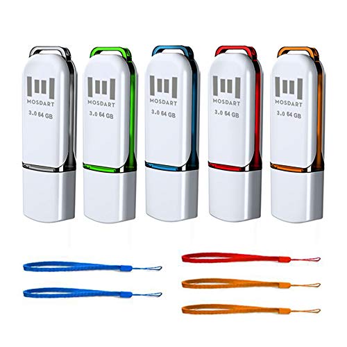 Clés USB 3.0 64 Go : Pack de 5 clés LED pour organiser vos données