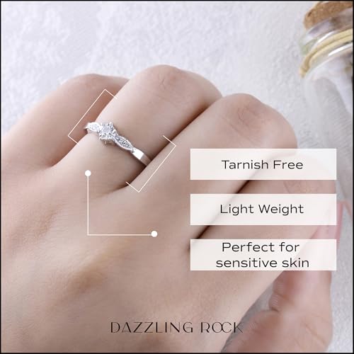 Dazzlingrock Collection 0.05 Cttw Round White Diamond Illusion-Set Promise Ring for Women in 925 Sterling Silver2