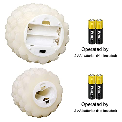 Image of Wondise Pine Cone Flickering Flameless Candles with Remote and Timer, Battery Operated LED Real Wax Flameless Candles, for Christmas Decoration, Set of 2(Ivory)