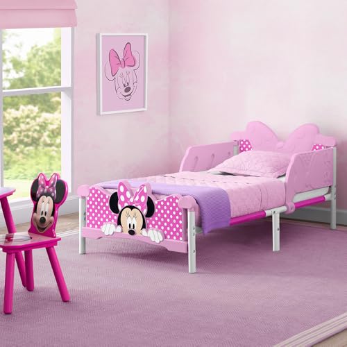 Image of Delta Children Toddler Bed Minnie Mouse 3D with Built-in Guardrails Kids