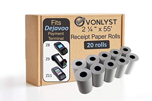 Vonlyst Credit Card Machine Paper Roll for Dejavoo Z8 Z9 Z11 (20 rolls)
