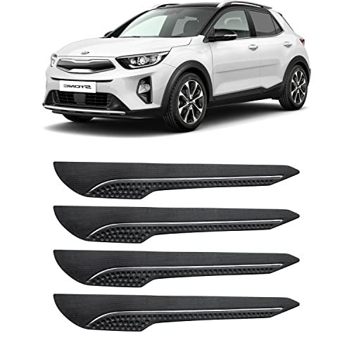 Image of AOSIS-Car Bumper Protector /Bumper Guard for Kia Stonic with Single Chrome Stripe (4-Pcs)