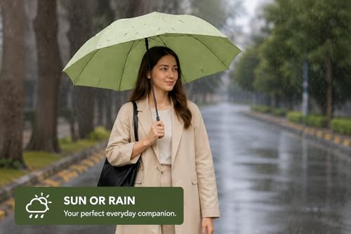 Image of Umbrella for Women | Umbrellas for Men | UV Coated 3 Fold Umbrella for Rain with Auto Open and Close Small Printed Folding Travel-Foldable Windshield