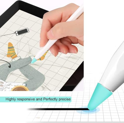 Image of DENMILE Silicone Tip Cover Compatible with Apple Pencil Nib Protection Writing Anti Scratch Stylus Tip Silicone Pencil Nib Tip Protector Caps Covers Digital Pen Tips Covers - 8 PCS Mixed Colors
