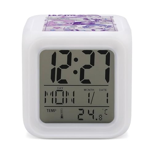 K-POP ガールズ!デーモン・ハンターズ 光る時計 温度カレンダー表示 コンパ 置き時計 デジタル時計多機能 置き時計