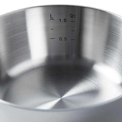 Berghoff Ron 18/10 Stainless Steel Conical Saucepan 7" 1.4 Qt. Silver Long & Ergonomic Shaped Handle Induction Cooktop Durable 5-Ply Material Dishwasher Safe #TOP2