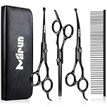 Dog Grooming Kit, Professional 5-in-1 Dog Grooming Scissors, 4CR Stainless Steel Dog Scissors, Sharp Thinning Shears, Grooming for Dogs with Safety Round Tip, Pet Grooming Kit at Home