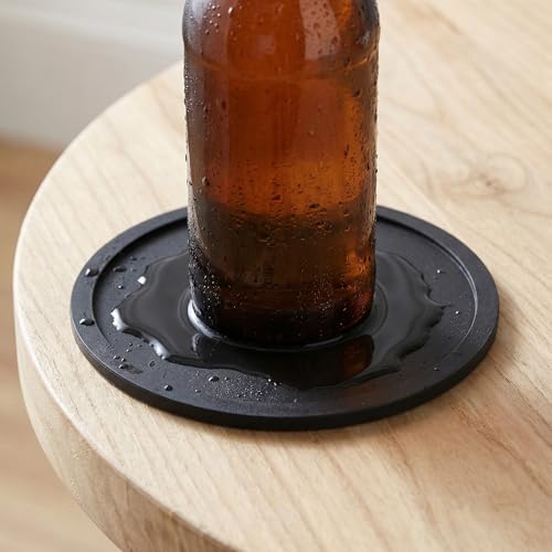 Dessous de verre durabilité renforcée en silicone noir pour protéger vos surfaces