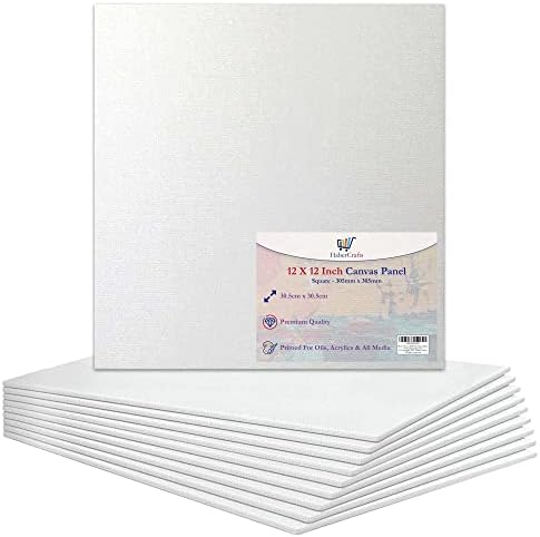 6 X 6 / 15 x 15cm Canvas Panel Stretched Blank Canvas Board Primed Artist Boards 100% Cotton for Oil Paint Acrylic Painting Mixed Media White Canvases Painting Panel (6x6 Inch - 1 Board)