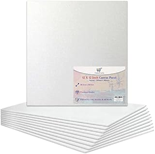 6 X 6 / 15 x 15cm Canvas Panel Stretched Blank Canvas Board Primed Artist Boards 100% Cotton for Oil Paint Acrylic Painting Mixed Media White Canvases Painting Panel (6x6 Inch - 1 Board)