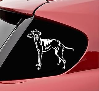 Slap-Art Italian Greyhound Vinyl Decal Sticker (White)