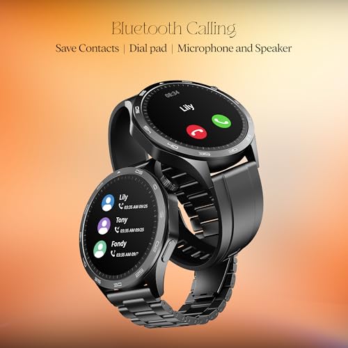Image of boAt Luxury Smart Watch Enigma Radiant W / 1.43 inch(3.63 Cm) AMOLED Display, Functional Crown, BT Calling, Upto 6 Days Battery, Sports Modes, Guided Breathing, Smart Watch for Men & Women, Black