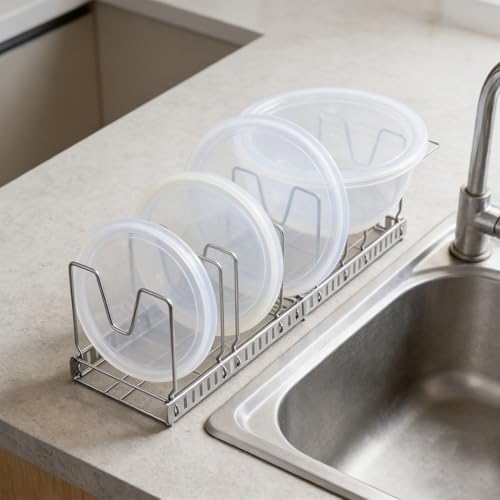 Support couvercles de casseroles mural en acier réglable cuisine