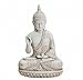 Produktbild Buddha sitzend meditierend Statue Figur Skulptur Feng Shui Weiß Poly 24 cm