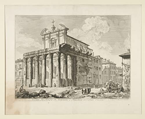Tableau Veduta Del Tempio d'Antonino Battista Piranesi Affiche Décoration 60x90