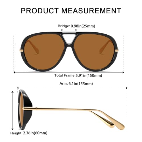 aisswzber plastic Square sunglasses for men and women 8070-black&brown by aisswzber - Used condition - Image 5