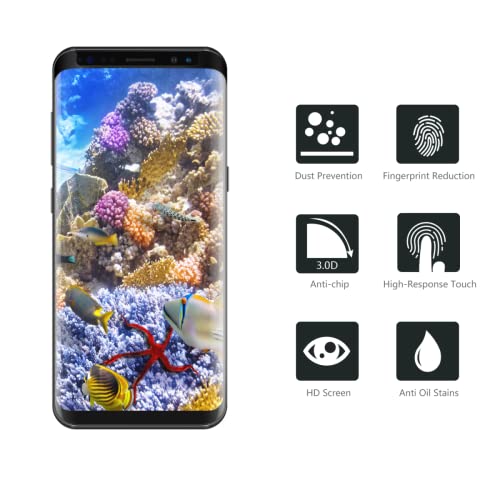 Yrmjk 2 Pack Galaxy S8 Plus Screen Protector, Case Friendly 9H Tempered Glass Full Coverage 99% Hd Anti-Bubble Anti-Scratch For Galaxy S8 Plus Screen Protectors #TOP6