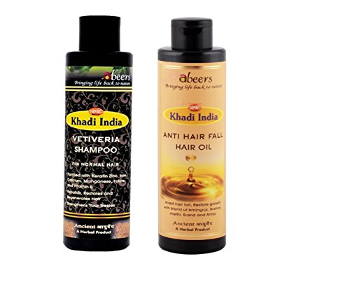 Khadi Abeers Combo of Khadi Anti Hair Fall Oil & Vetiveria Shampoo For Normal Hair