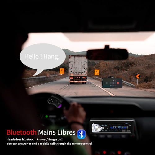 Lifelf Autoradio mit Bluetooth Freisprecheinrichtung, 65W*4 Bluetooth Autoradio 1 Din mit Lenkrad-Fernbedienung, FM/MP3-Player/2*USB/TF/AUX Audio/Antenna Adapter (Keine CD)