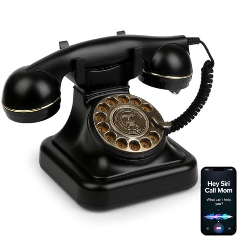 Sangyn Bluetooth Rotary Phone Compatible with Android & iOS, Bluetooth Retro Phone Telephone with Volume Control, Voice Assistant & USB Rechargeable