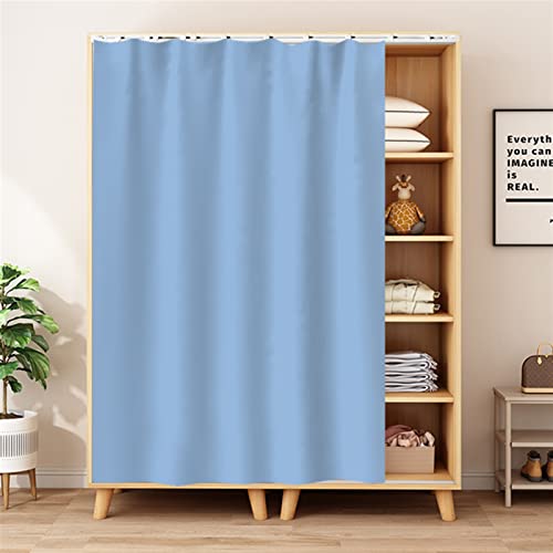 SK Studio Cabinet Curtains for Shelves, Privacy Closet Curtain Dust-Proof Window Shades for Kitchen Storage Room, No Tools No Drill Blue 1, 47" W x 59" H