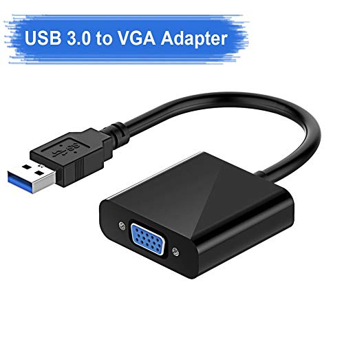 KOROMU USB to VGA Adapter, USB 3.0/2.0 to VGA Adapter Multi-Display Video Converter- PC Laptop Windows 7/8/8.1/10,Desktop, Laptop, PC, Monitor, Projector, HDTV, ChromebookHDTV, Chromebook. (Black)