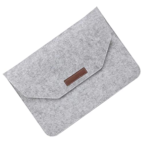 Bolso portátil para laptop STOBOK en fieltro gris claro miniatura 1